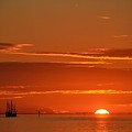 Christopher Columbus Replica Wooden Sailing Ship Nina Sails off into the Sunset